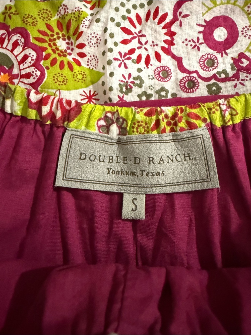 Double D Ranch Floral Circle Mini Skirt in Berry and Green.  Size Small - Picture 3 of 4